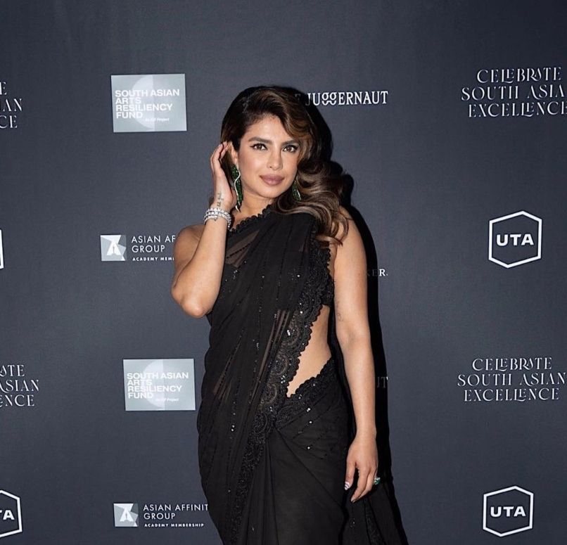 Priyanka Chopra Paired a 65-Year-Old Upcycled Sari With Waist-Length  Extensions | Glamour